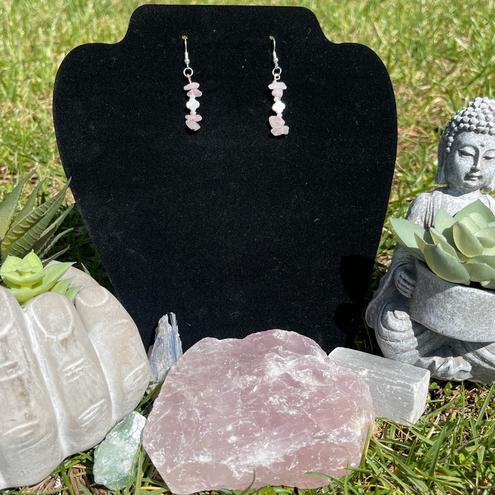 Unique gem stone earrings 💓❤️‍🔥☯️💎💜🌸💕